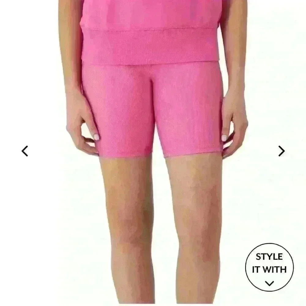 NWT Barbie Pink Champion Womens 7 in. Ribbed Bike Short Size M - Picture 4 of 5